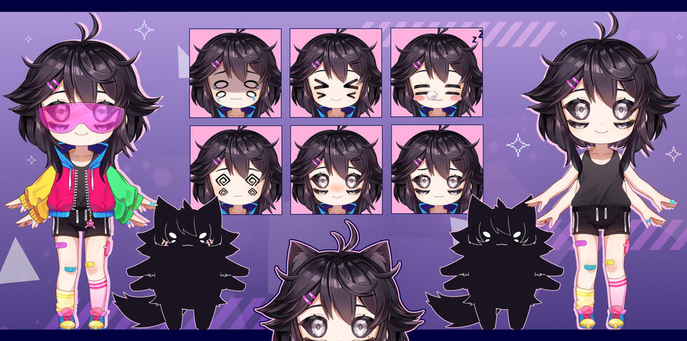 Chibi model, complex colouring